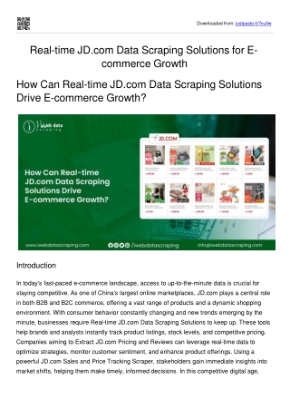 Real-time JD.com Data Scraping Solutions for E-commerce Growth