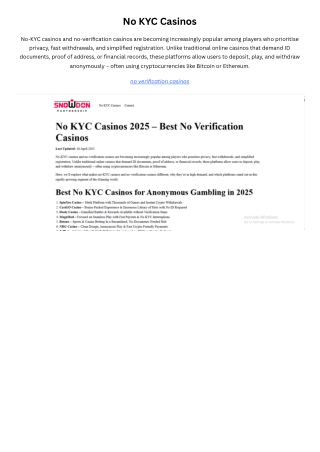 no kyc casinos