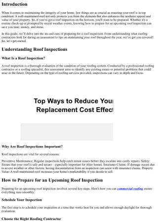 How to Prepare for an Upcoming Roof Inspection
