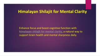 Himalayan Shilajit for Mental Clarity