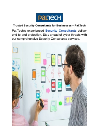 Trusted Security Consultants for Businesses – Pal.Tech