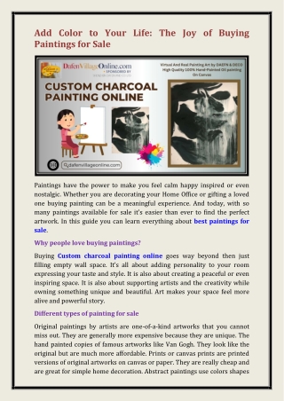 Custom charcoal painting online
