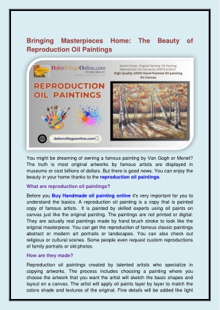 reproduction oil paintings