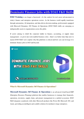 D365 Functional (F&O) Online Training | Dynamics 365 Course