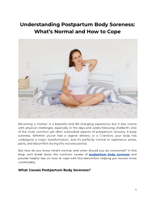 Understanding Postpartum Body Soreness: What’s Normal and How to Cope