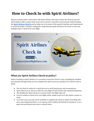 What Do You Need for Spirit Airlines Check In?