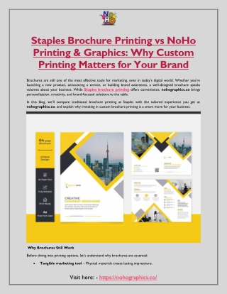 staples brochure printing vs noho printing