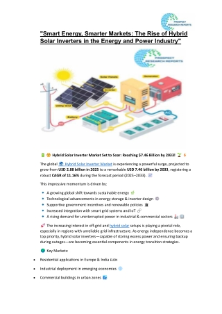 Hybrid Solar Inverter Market Outlook 2025–2033: Trends, Forecasts & Strategic