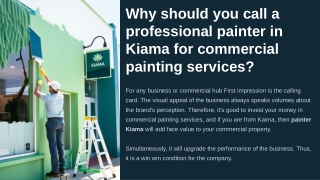 Professional Painter in Kiama for Commercial Painting Services