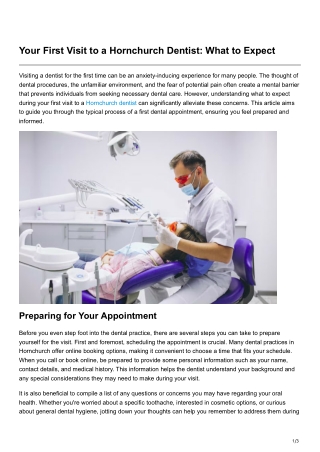 Your First Visit to a Hornchurch Dentist What to Expect