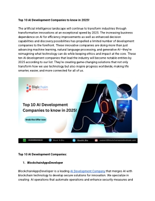 Top 10 AI Development Companies to know in 2025