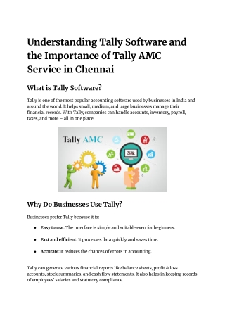 Tally AMC Service in Chennai