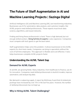 The Future of Staff Augmentation in AI and Machine Learning Projects _ Sazinga Digital