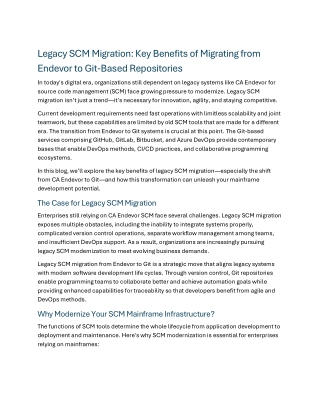 legacy scm migration key benefits of migrating