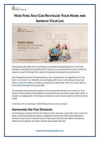 How Feng Shui Can Revitalize Your Home and Improve Your Life