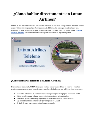 c mo hablar directamente en latam airlines