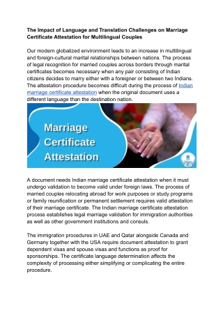The Impact of Language and Translation Challenges on Marriage Certificate Attestation for Multilingual Couples.docx