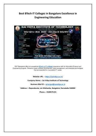 Study B.Tech IT at Top Colleges Offering Cutting-Edge Courses in Software Develo