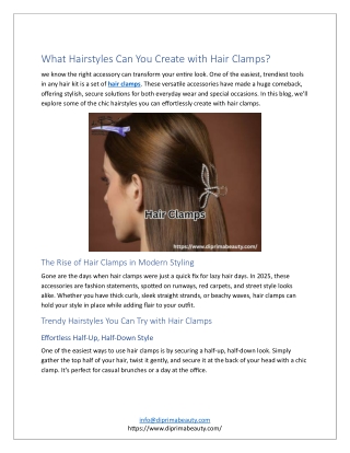 What Hairstyles Can You Create with Hair Clamps