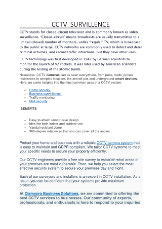 CCTV  SURVILLENCE