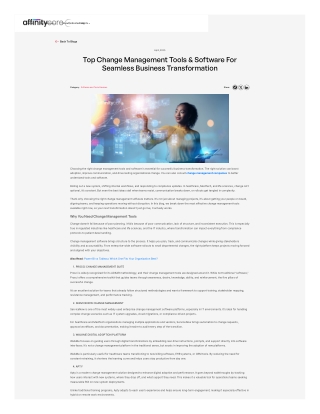 Top Change Management Tools & Software for Seamless Business Transformation