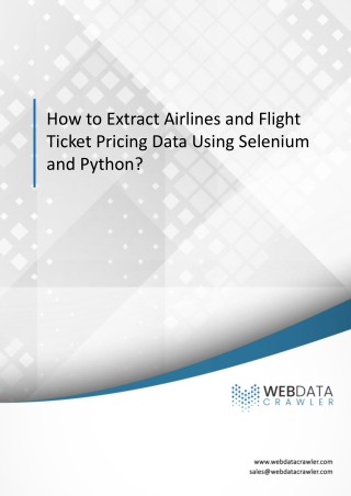 Extract Airlines and Flight Ticket Pricing Data Selenium Python