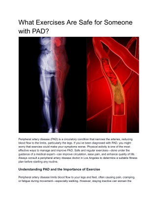 what exercises are safe for someone with pad