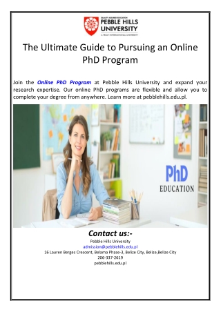 The Ultimate Guide to Pursuing an Online PhD Program