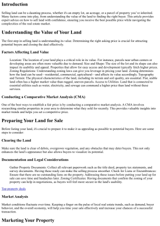 Sell Land with Confidence: Expert Advice