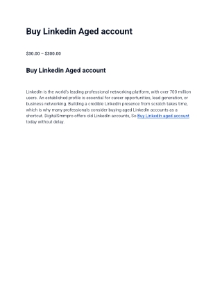 Buy Linkedin Aged account – Verified & Linkedin Airbnb Profiles for Sale