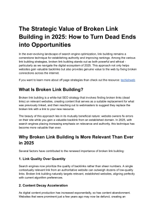 the strategic value of broken link building