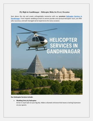 Fly High in Gandhinagar – Helicopter Rides for Every Occasion