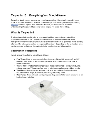 tarpaulin 101 everything you should know