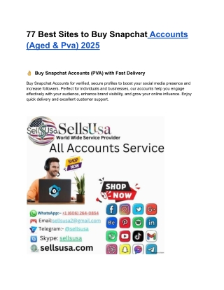 77 Best Sites to Buy Snapchat Accounts (Aged & Pva) 2025
