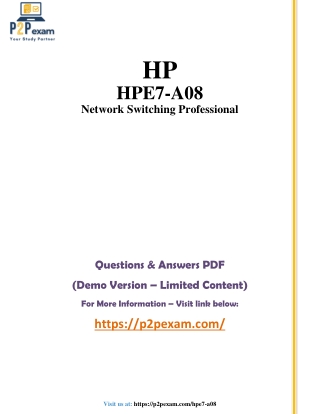 HPE7-A08 Questions and Answers pdf dumps