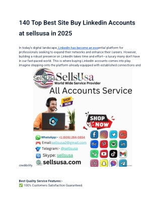 140 Top Best Site Buy Linkedin Accounts at sellsusa in 2025