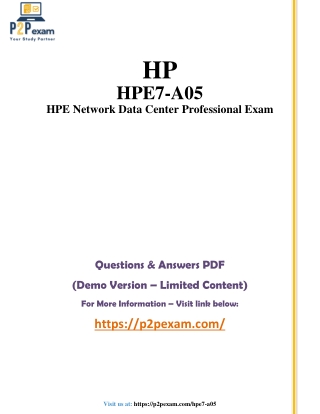 HPE7-A05 Questions and Answers pdf dumps