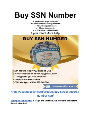 Buy SSN Number
