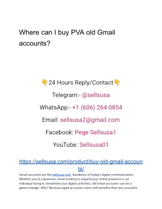 Where can I buy PVA old Gmail accounts