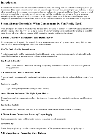 “Steam Shower Essentials: What Components Do You Really Need?”