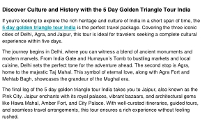 5 day golden triangle tour india_