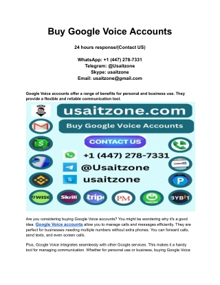 Buy Google Voice Accounts