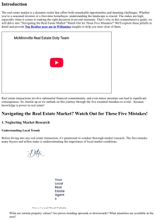 Navigating the Real Estate Market? Watch Out for These Five Mistakes!
