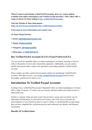#2 How to Buy Verified PayPal Accounts From pvaserviceusa.com