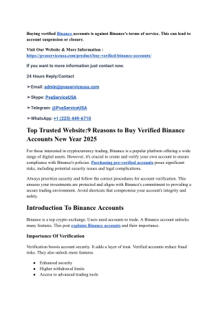 #2How to Buy Verified Binance Accounts From pvaserviceusa.com