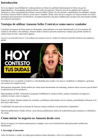 Ventajas de utilizar Amazon Seller Central.es como nuevo vendedor