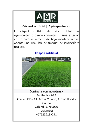 Césped artificial Ayrimporter.co