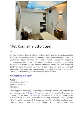 Kosmetikstudio Basel