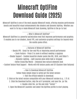 Optifine download Guide