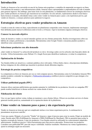 Estrategias efectivas para vender productos en Amazon